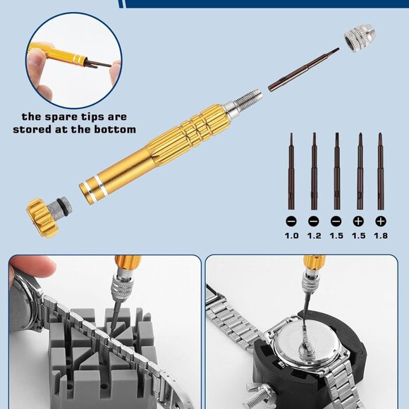Watch Repair Kit, Watch Battery Replacement Tool Kit Watch Link Removal Tool Kit - Picture 5 of 6